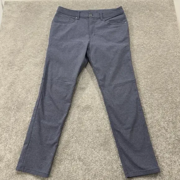 Lululemon ABC Classic Fit Straight Leg Warpstreme Five Pocket Pant Blue 34X32