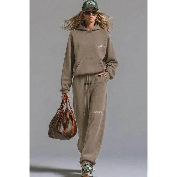 FEAR OF GOD ESSENTIALS Desert Taupe Hoodie & Sweatpants Set XL NWT