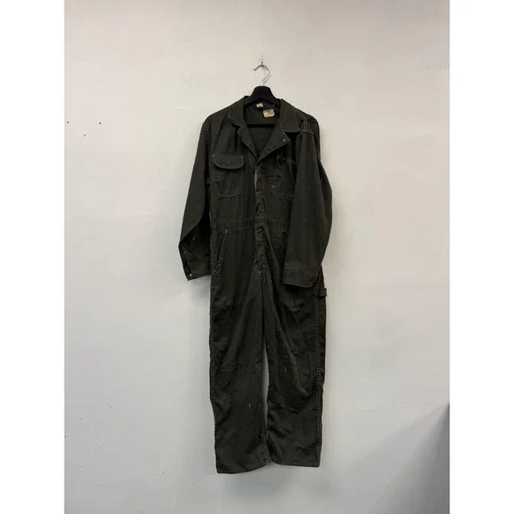 Vintage Big Ben Coveralls Mens Medium‎ Short Green Twill Mechanic Workwear 70s