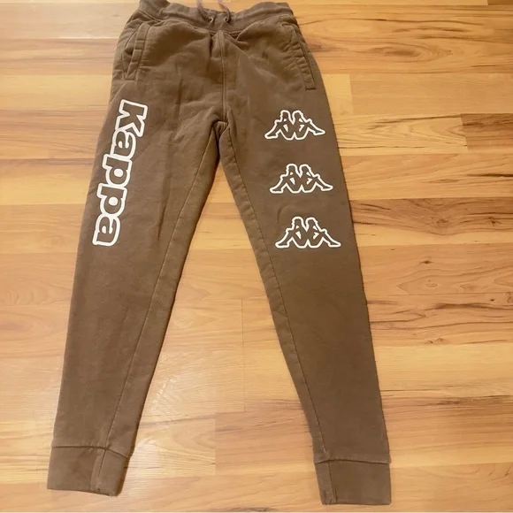 Kappa Mens Size Small Braown Joggers with Logo