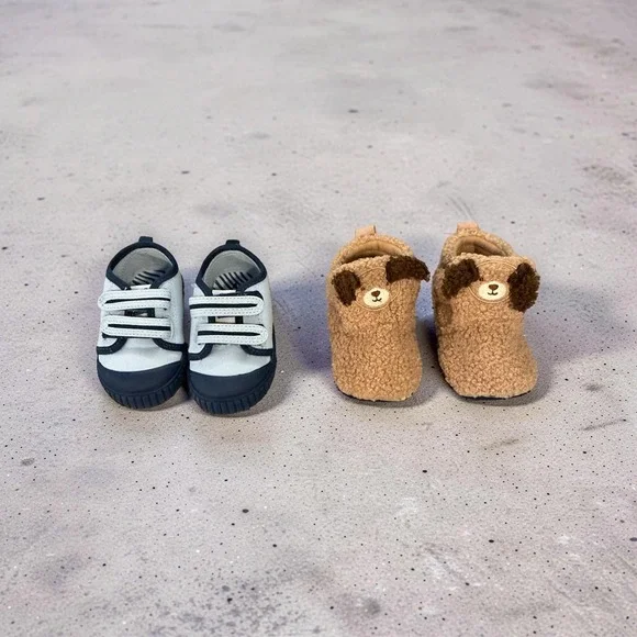 Wonder Nation Baby Boy Shoes Size 4‎ Bundle Blue Canvas Sneakers  Sherpa Boots