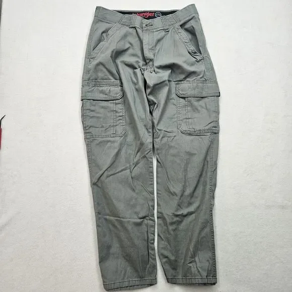 Wrangler ATG Men's 32x30 Sage Green Cargo Pants All Terrain Gear Cotton Blend