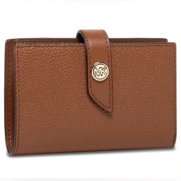 Michael Kors Tan Leather Wallet with Gold Accent