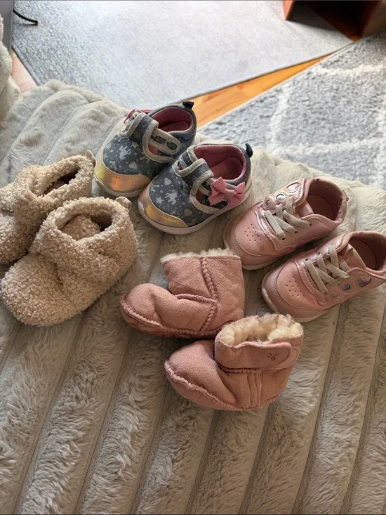 Girls Pink Cozy Boots and Sneakers Set - 4