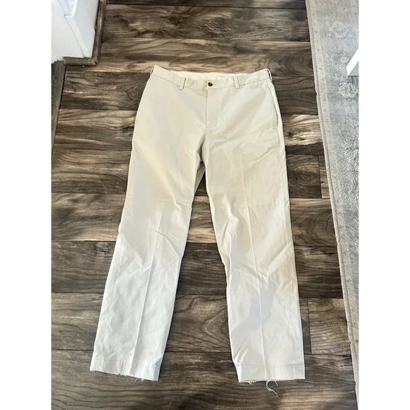 Brooks Brother Pleated Chino Pants Men's 34x30 Khaki‎ Beige 610