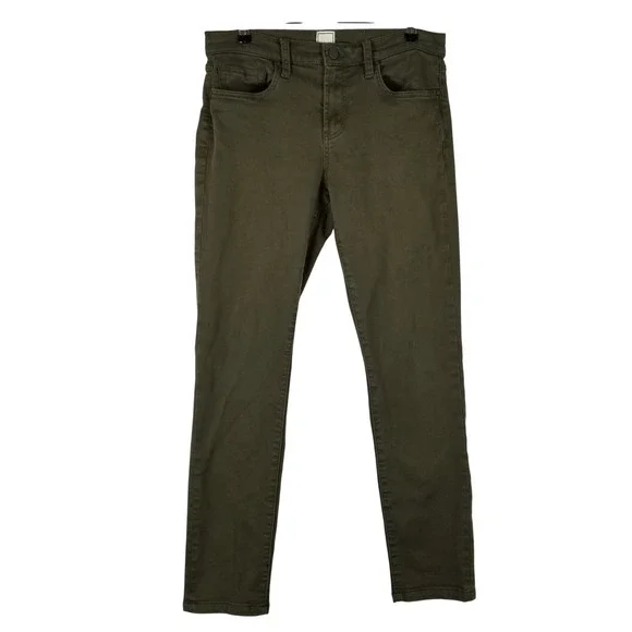 SWET TAILOR‎ Mens Slim Fit Five Pocket Chino Pants Olive Green Size 31x34