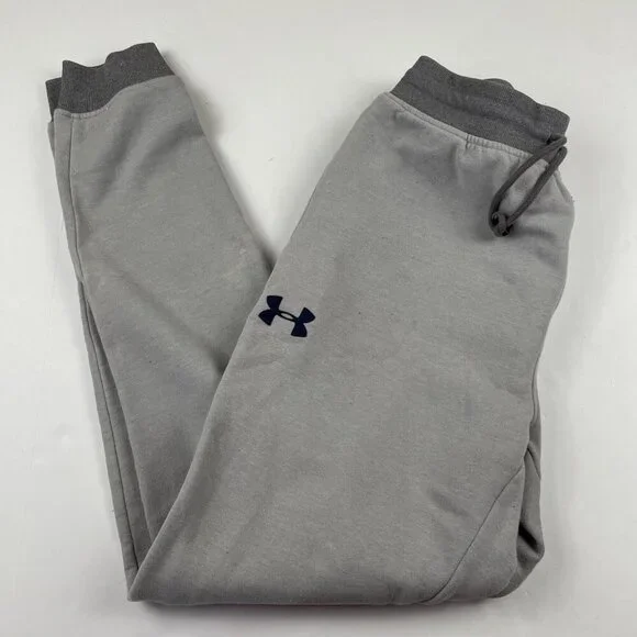 Under Armour Cold Gear Jogger Sweatpants Men’s L Grey Drawstrings Activewear