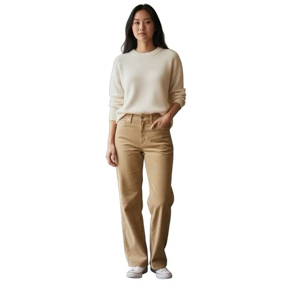 Levi's 94 Baggy Corduroy‎ Pants Camel Tan Women's Size 29 NWT Waterless