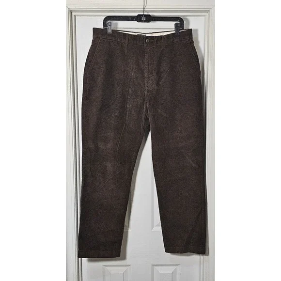 J. Crew Men's Classic Straight Fit Corduroy Pants Dark Brown Size 34x30 Stretch