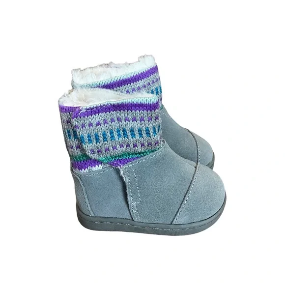 TOMS Nepal Boot in Gray Suede Fail Isle Size Tiny 3