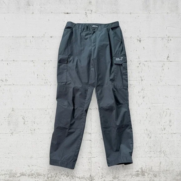 Jack Wolfskin Outdoor Cargo Pants Green Men's 34X31 Adjustable Ankle Camp Hike