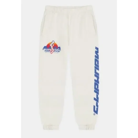 Madhappy Jogger Sweatpants Men’s Small‎ White Athletic Graphic Lounge Pants
