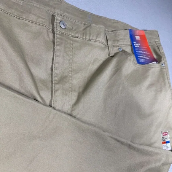 NWT Levis Mens 541 Athletic Taper Khaki Tan Stretch Pants Big & Tall 52x30