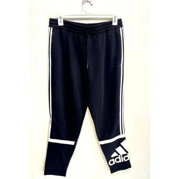 Adidas sweatpants comfy jogger athleisure active loungewear black logo men's XL