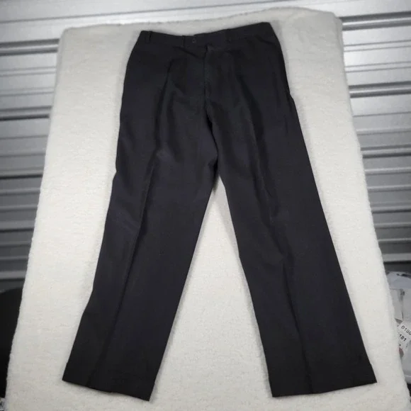 Ralph Lauren Dress Pants Mens Size 36x31 Black Pleated Straight Leg Trousers