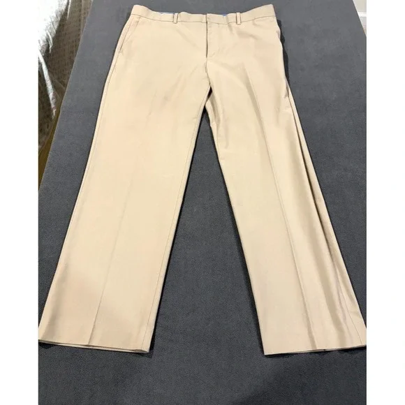 Axist Chino Pants Men 36x30 Beige Flat Front Mid Rise Straight Leg Slash Pockets