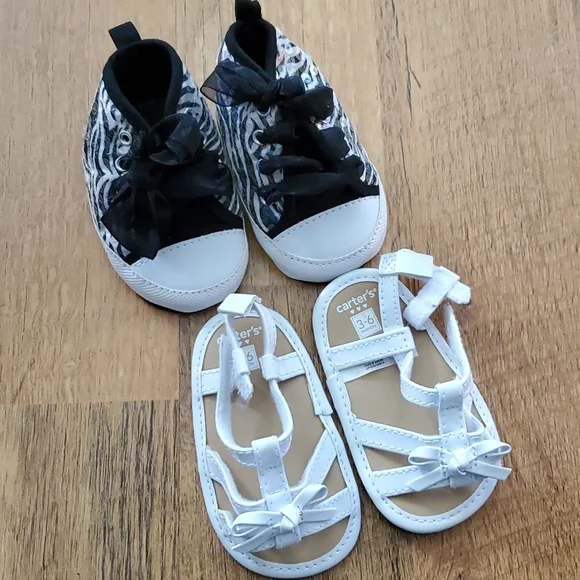 Vitamin Baby Hightops and Carters sandals-2 pair‎ infant shoes 3M