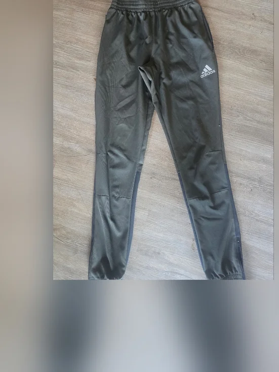 Adidas Mens Dark Gray/Black Athletic Joggers Sz Small