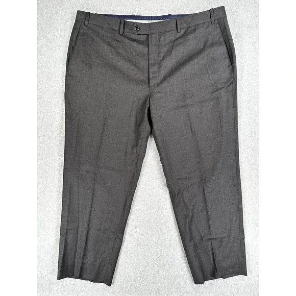 Peter Millar Dress Pants Mens 44x28 Gray Flat Front Straight Leg Business Office