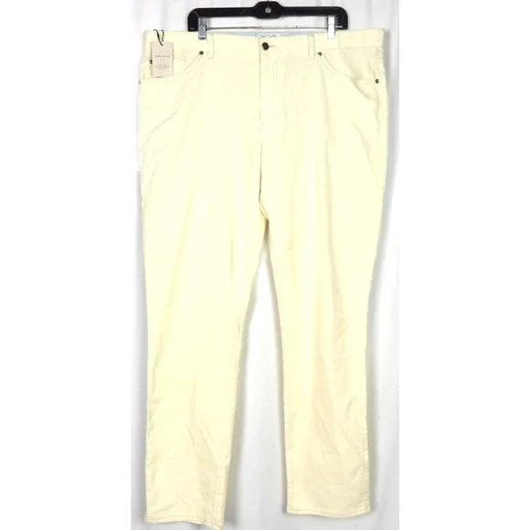 NEW! Peter Millar CROWN Ivory Corduroy Straight Leg Chino Pants Men's 40 X 34‎