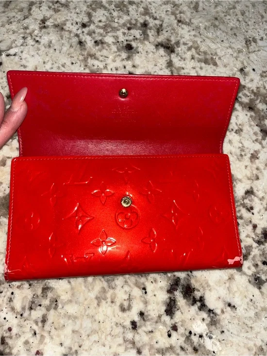 Louis Vuitton Red Patent Monogram Continental Wallet