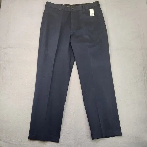 NWT Brooks Brothers Hudson Advantage Chino Pants Men's 35x30 Navy Straight Flat