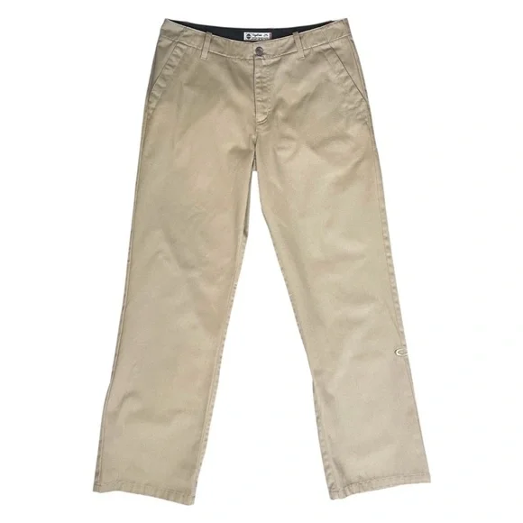 VTG ‘09 Oakley Forged Goods Loose Fit Work Pants Khaki Tan Men 34x32 Y2K Skate