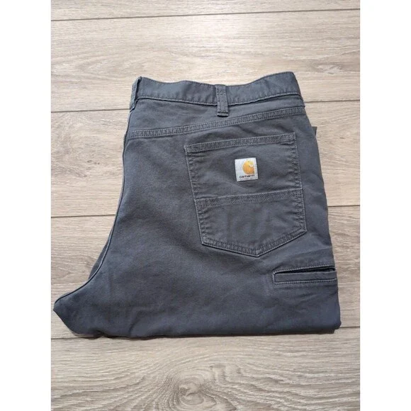 CARHARTT CANVAS RELAXED FIT  PANTS GRAY IN MEN'S SIZE 44x30(44x28 actual) EUC