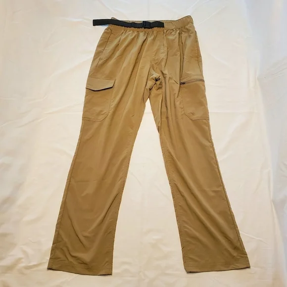 Columbia GRT Pants Men's Size 32Lx30 Belted Cargo Outdoor Relaxed Nylon Khaki