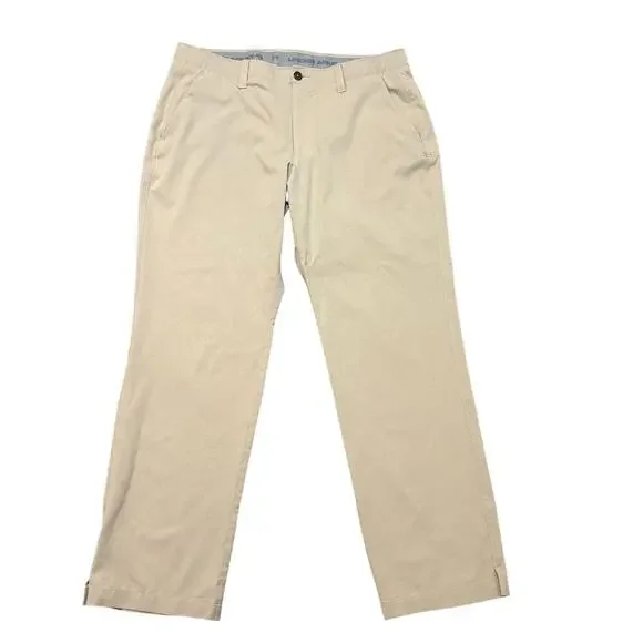 Under Armour Men’s Vented Golf Pants 38x32 Khaki Performance Stretch Athletic​