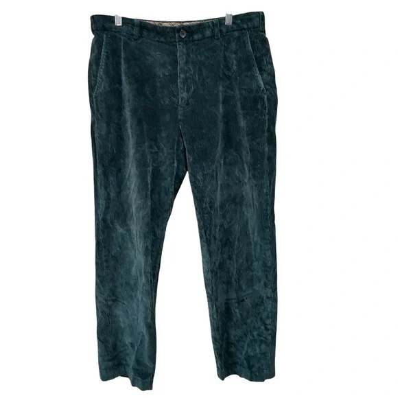 Brooks Brothers Clark Fit Mens 35x30‎ (35x29 actual) Corduroy Pants Forest Green