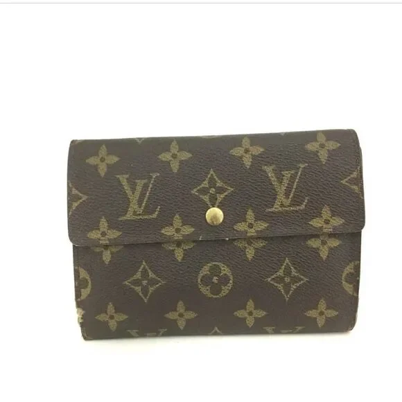 Authentic Louis Vuitton Monogram Porte Trifold Wallet /1G3859. SP1907