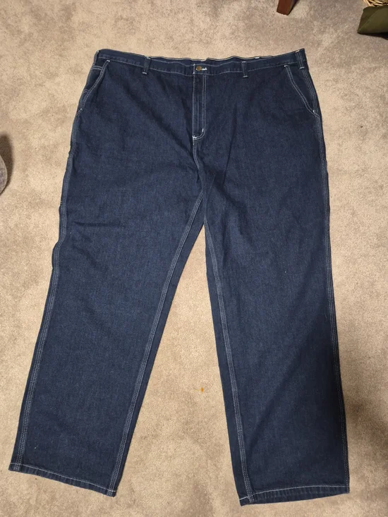 Classic Men's Denim Jeans - Dark Blue Dungaree W50xL32