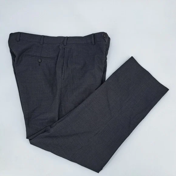 Brooks Brothers Fitzgerald Fit Dress Pants Men 38x30 Wool Grey Houndstooth Check