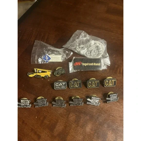 Vintage Agricultural Pin & Keychain Lot - Case 150th, CAT, New Holland Olympic