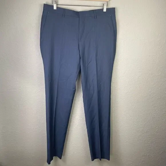 Hugo Boss Dress Pants‎ Men's Navy Blue 100% Virgin Wool Size 36