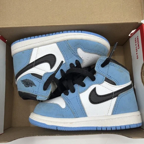 Jordan 1 High University Blue Toddler AQ2665-134 Air Jordan Retro UNC‎ 1s Sz 6C