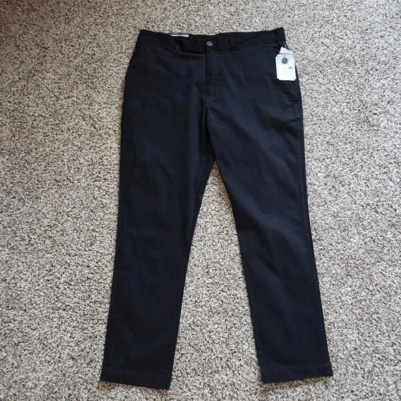 Hallstatt Men's Stretch Comfort Twill Pants Size 40x32 Black British Preppy