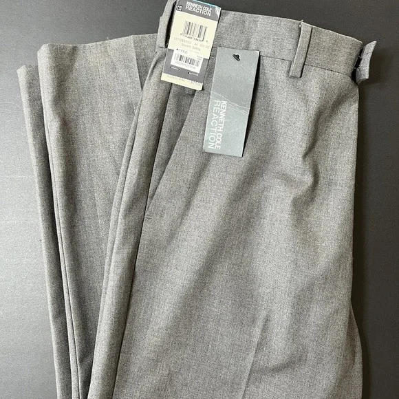 Keneth‎ Cole Reaction Smooth Sailing Dress Pants Mens 36W X 32 Heather Gray NWT