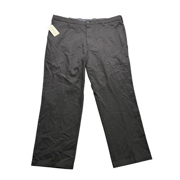 Dockers Signature Khaki Pants Mens 40x29 Black Classic Fit Lux Cotton Stretch