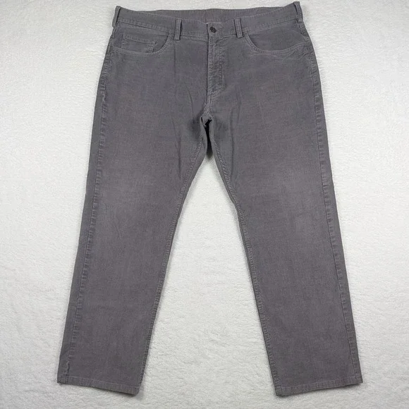 Brooks Brothers Pants Mens 38x30 Gray Corduroy Stretch‎ 5 Pocket Chino Casual
