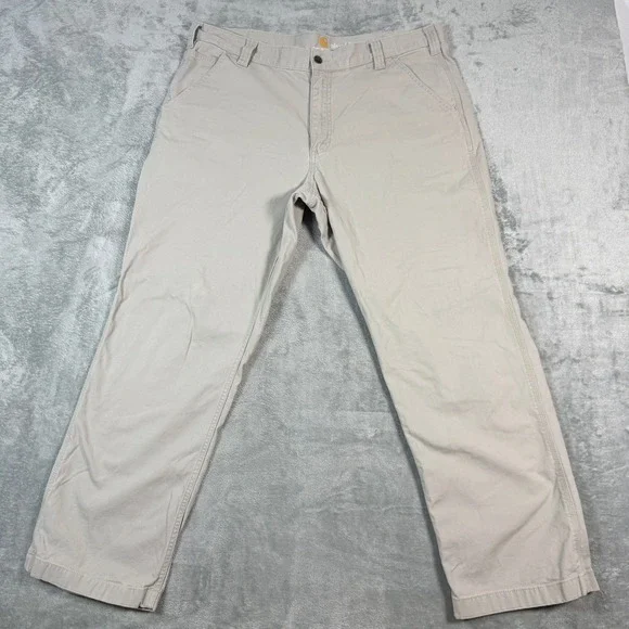 Carhartt Mens 38x30 Relaxed Fit Canvas Work Pants Tan Khaki 102291 232