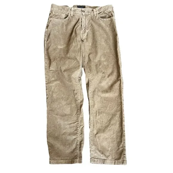 Scott‎ Barber Caspio Five Pocket Jean Cut Corduroy Pants 35 Camel Color