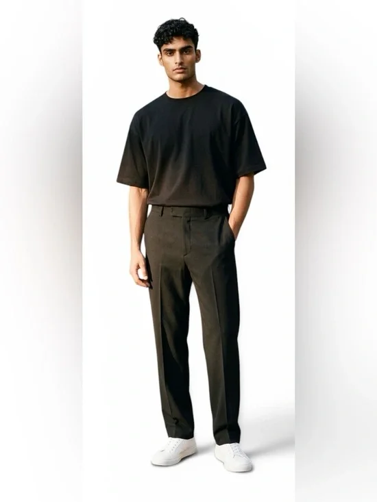 Victorio Cuture Black Dress Pants Men's Size Medium Flat Front Minimalist