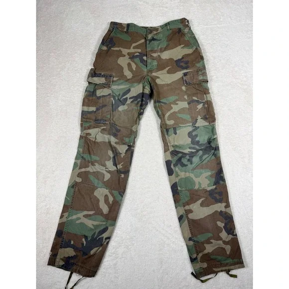 Military Cargo Pants Mens 30x31 Camo vtg Woodland Tactical Utility BDU Trousers