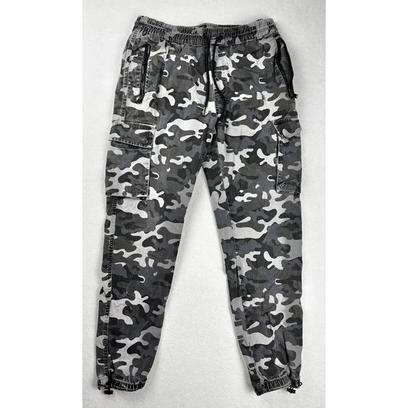 Death Row Snoop Dogg Cargo Pants Camo Gray Size M Joggers Streetwear