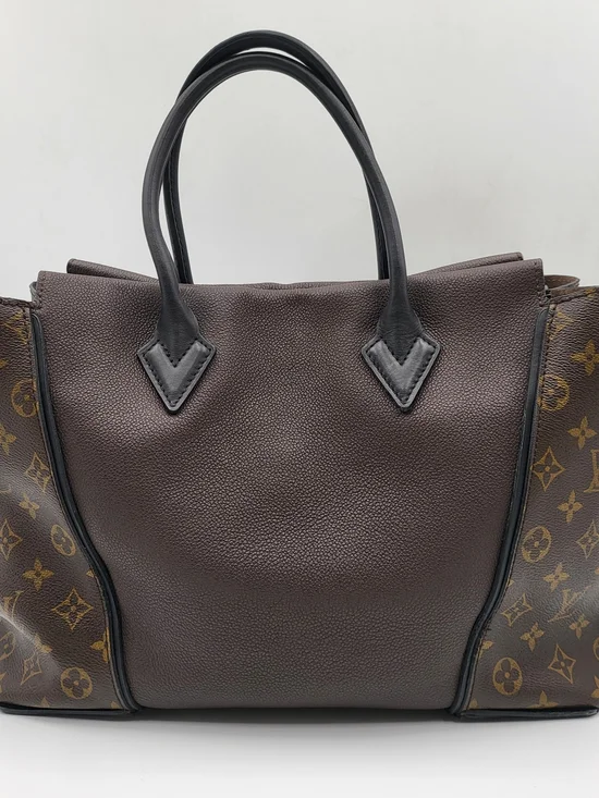 LOUIS VUITTON Veau Cachemire W Monogram Tote PM Chocolate, Auth w/COA....