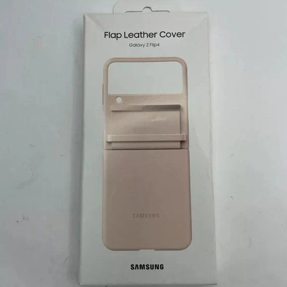 Samsung Flip 4 Leather Case Peach Brand New Never Opened