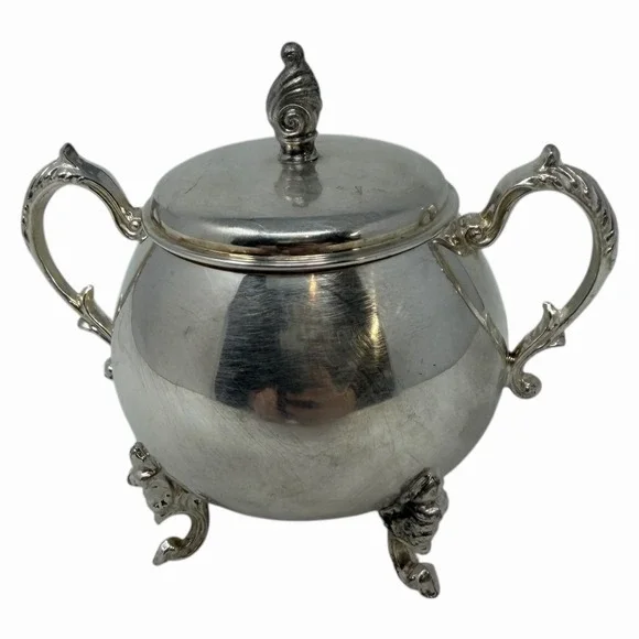 Vintage Sheridan Sugar Bowl‎ Silver on Copper