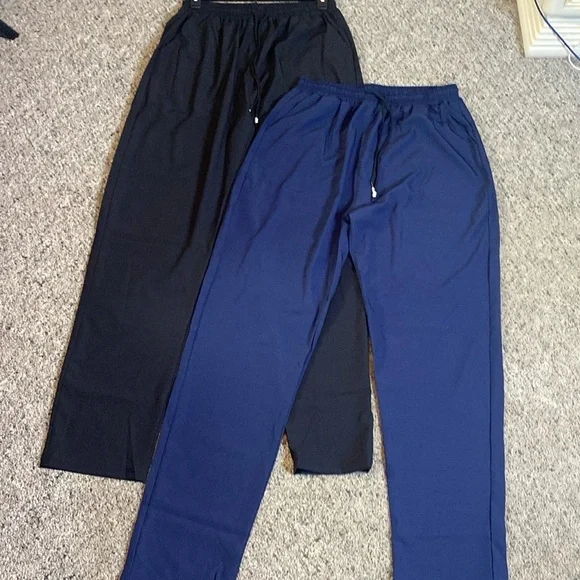 2 Pair Men’s Glide Pants Lightweight Breathable Golf Pant Black & Blue NWOT